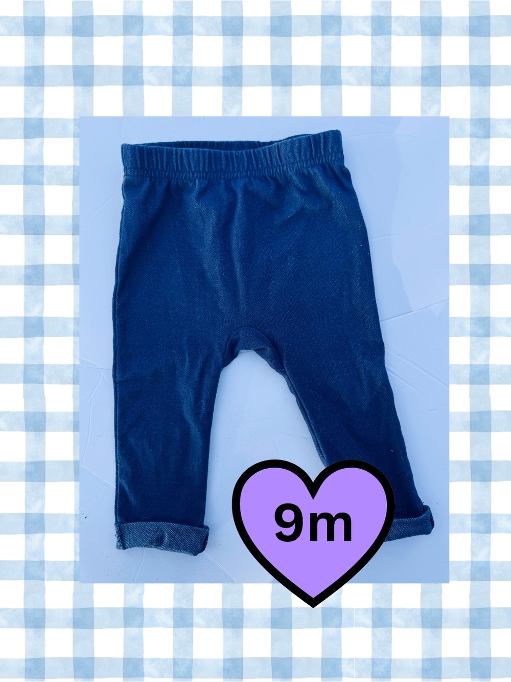 4 for $20 / Baby Navy Blue Stretch Cotton Jeggings - 9M